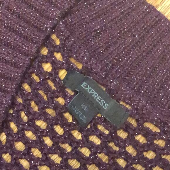 Express Open Knit Wine Maroon Sweater Size XS - Picture 9 of 10
